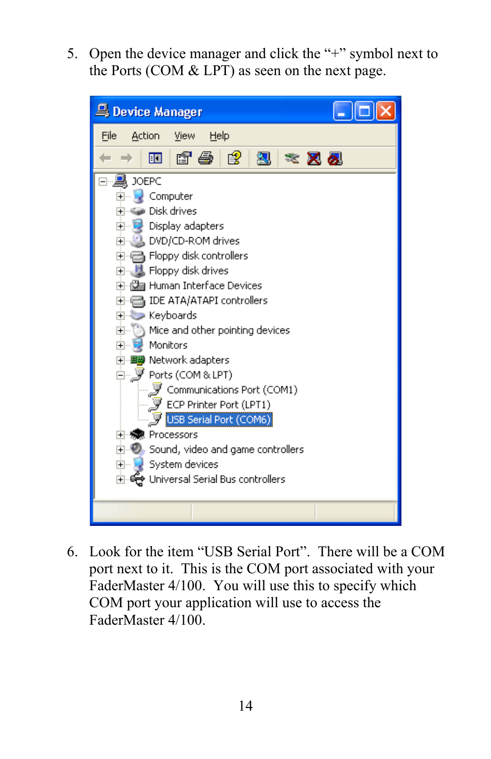 JLCooper 4/100 USB FaderMaster User Manual | Page 14 / 26
