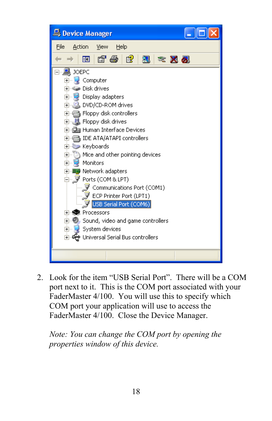 JLCooper 4/100 USB FaderMaster User Manual | Page 18 / 26