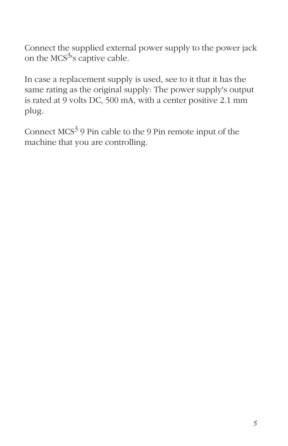 Connecting the mcs | JLCooper MCS3 9 Pin User Manual | Page 5 / 12