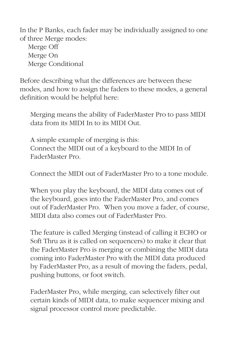 Merge modes | JLCooper FaderMaster Pro User Manual | Page 27 / 78