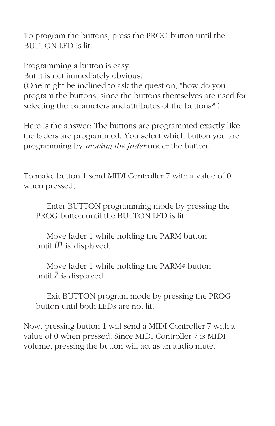 Programming the buttons | JLCooper FaderMaster Pro User Manual | Page 31 / 78
