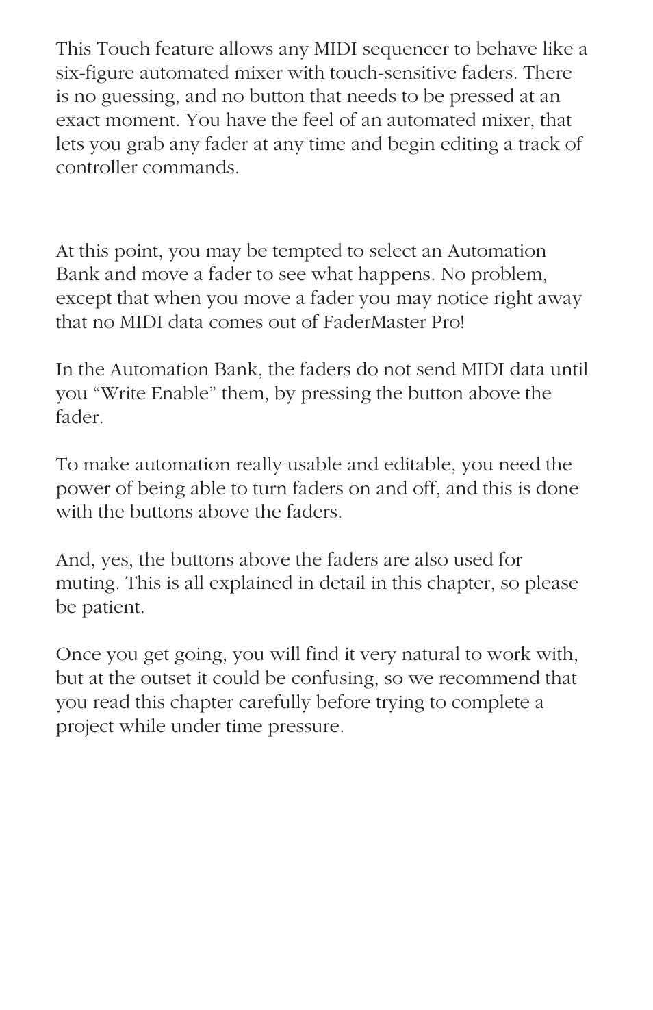 Really important | JLCooper FaderMaster Pro User Manual | Page 38 / 78