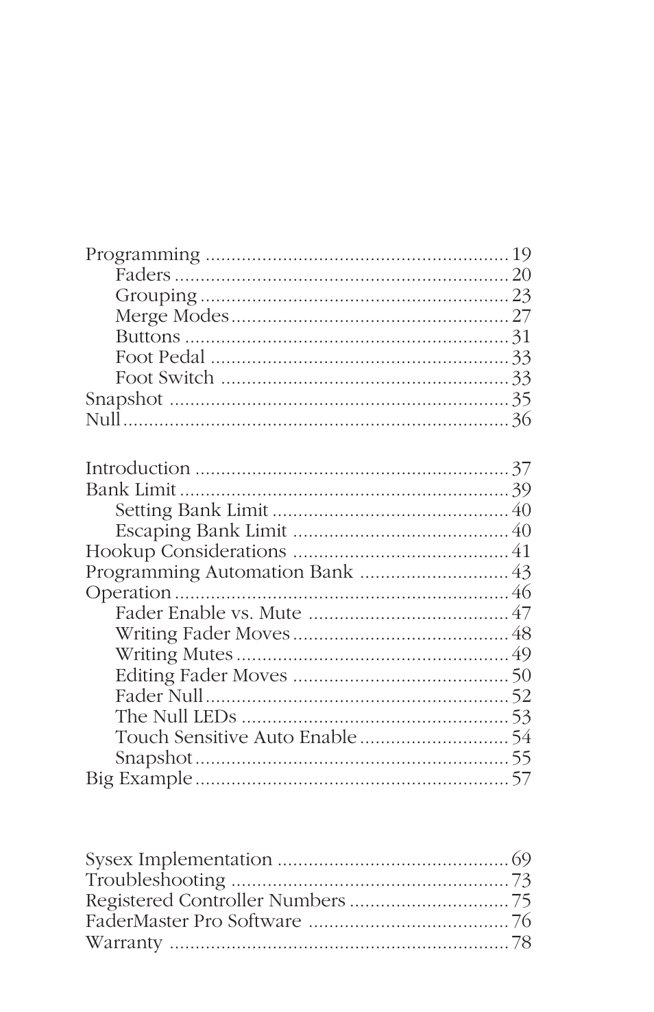 JLCooper FaderMaster Pro User Manual | Page 4 / 78