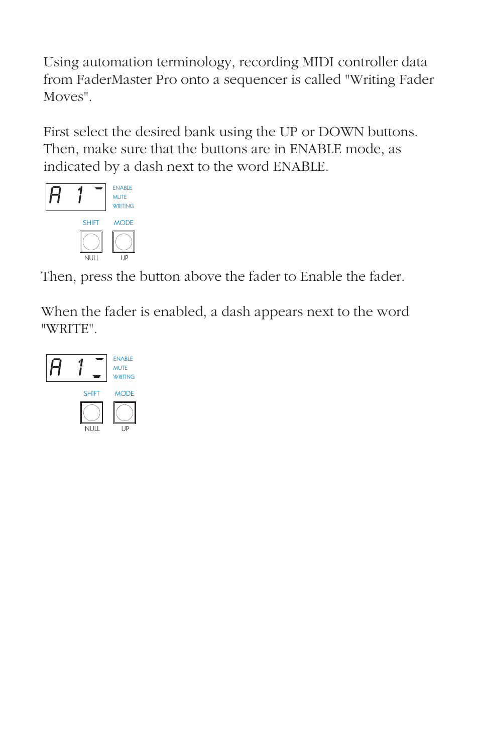 Writing fader moves | JLCooper FaderMaster Pro User Manual | Page 48 / 78