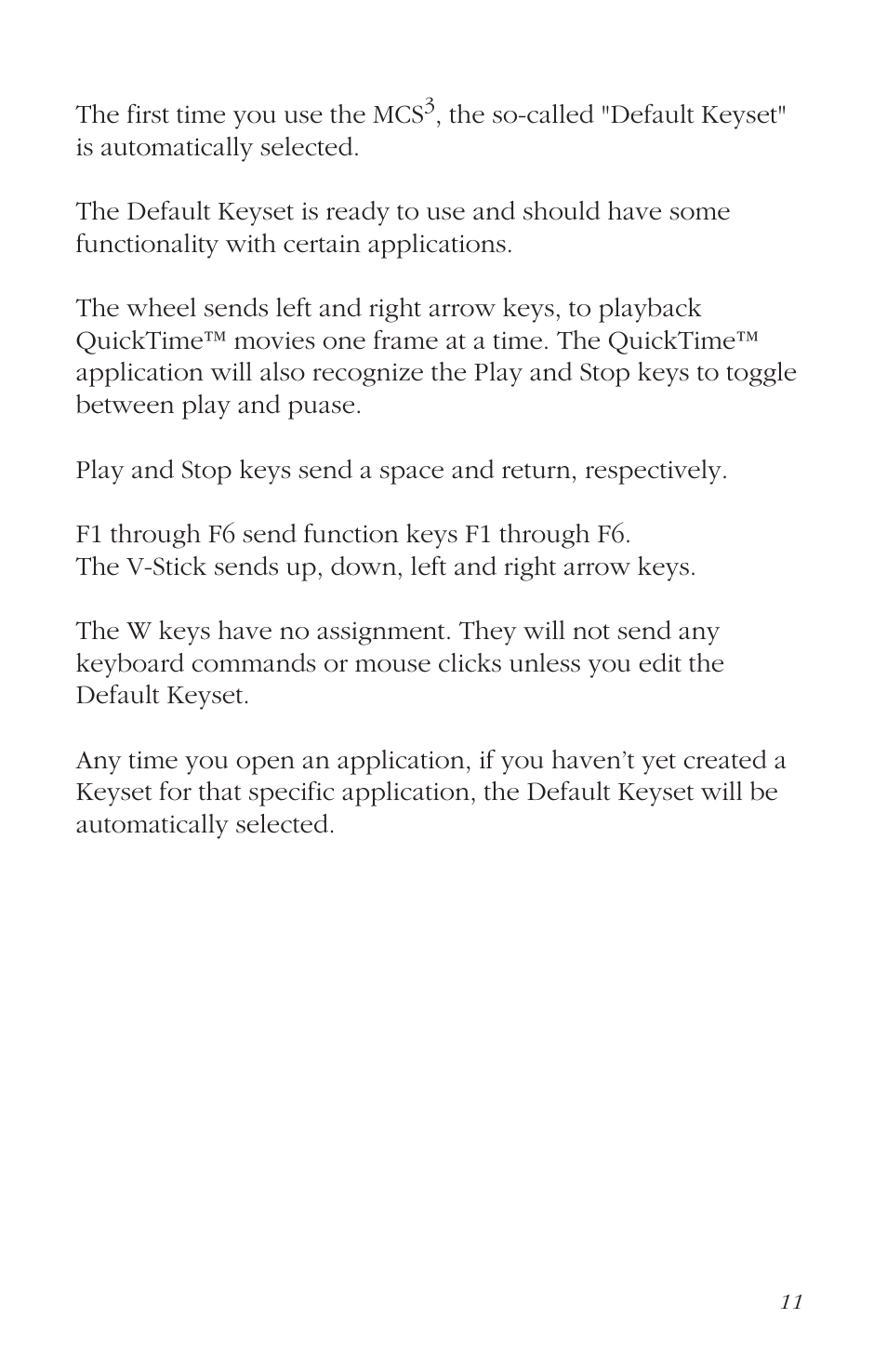 About the default keyset | JLCooper MCS3 USB User Manual | Page 11 / 39