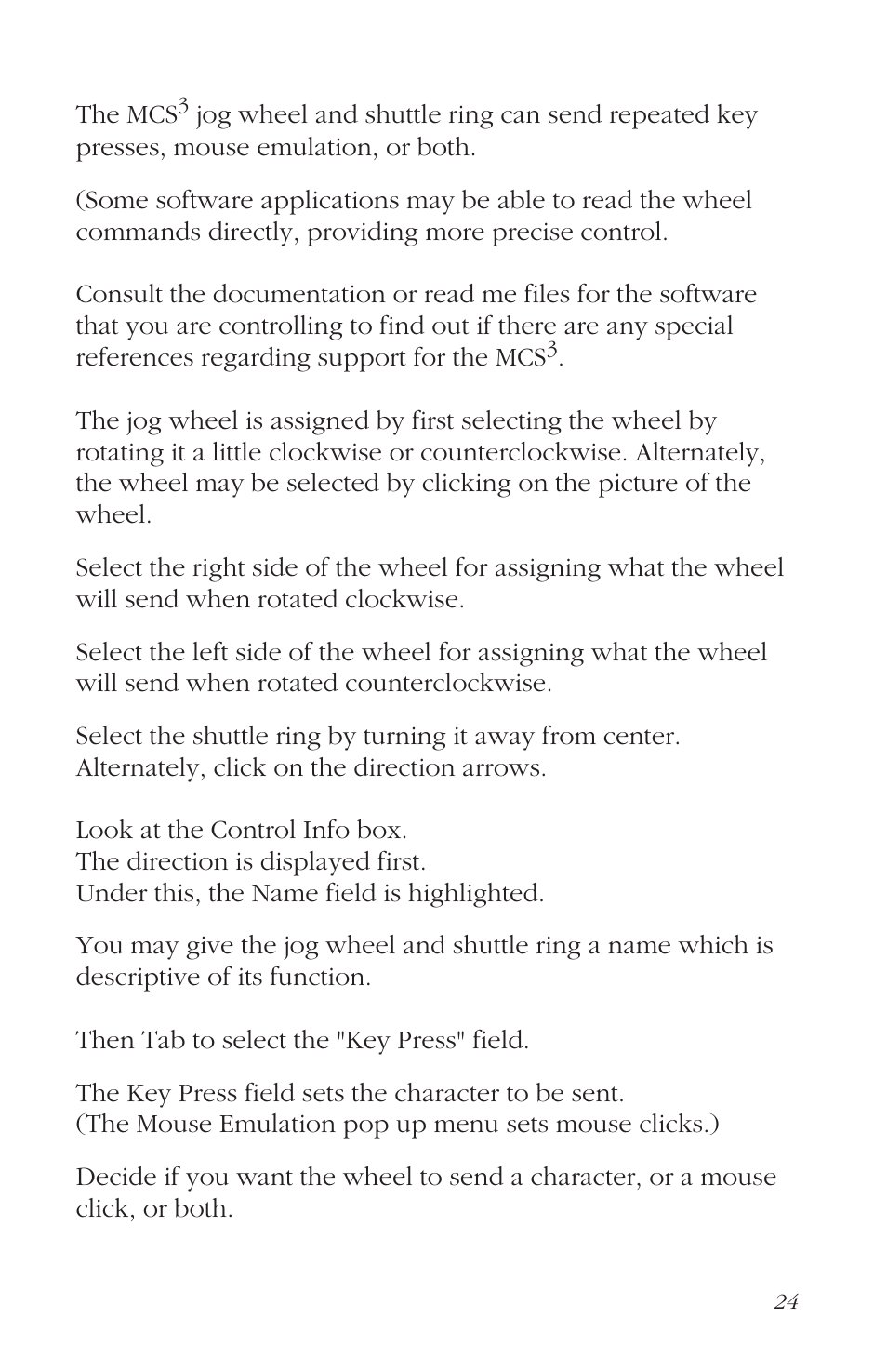 Assigning the jog wheel and shuttle ring | JLCooper MCS3 USB User Manual | Page 24 / 39
