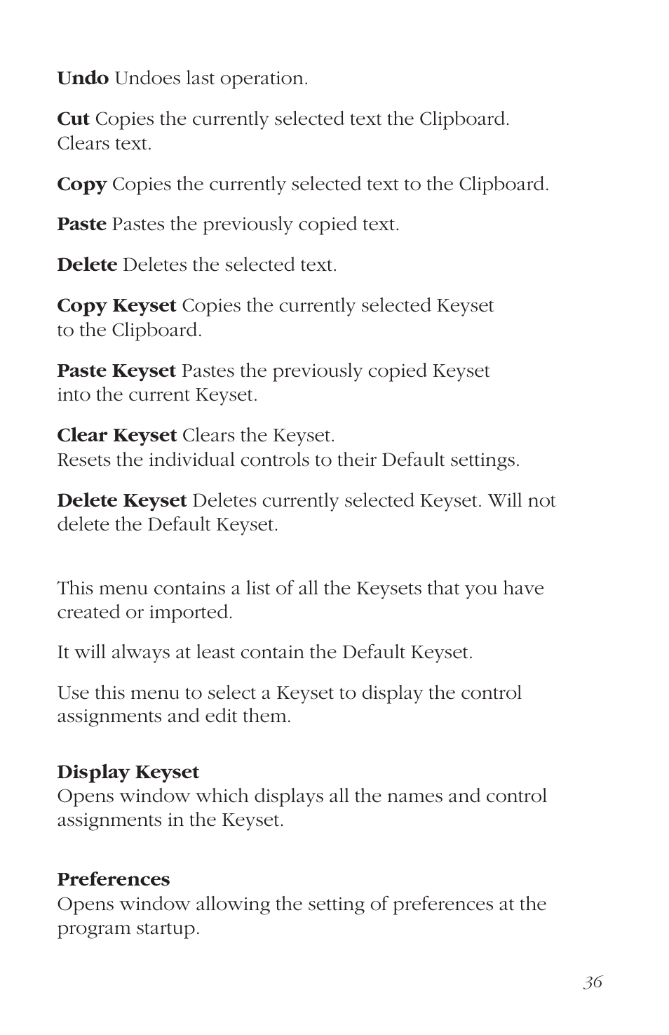 Edit menu | JLCooper MCS3 USB User Manual | Page 36 / 39