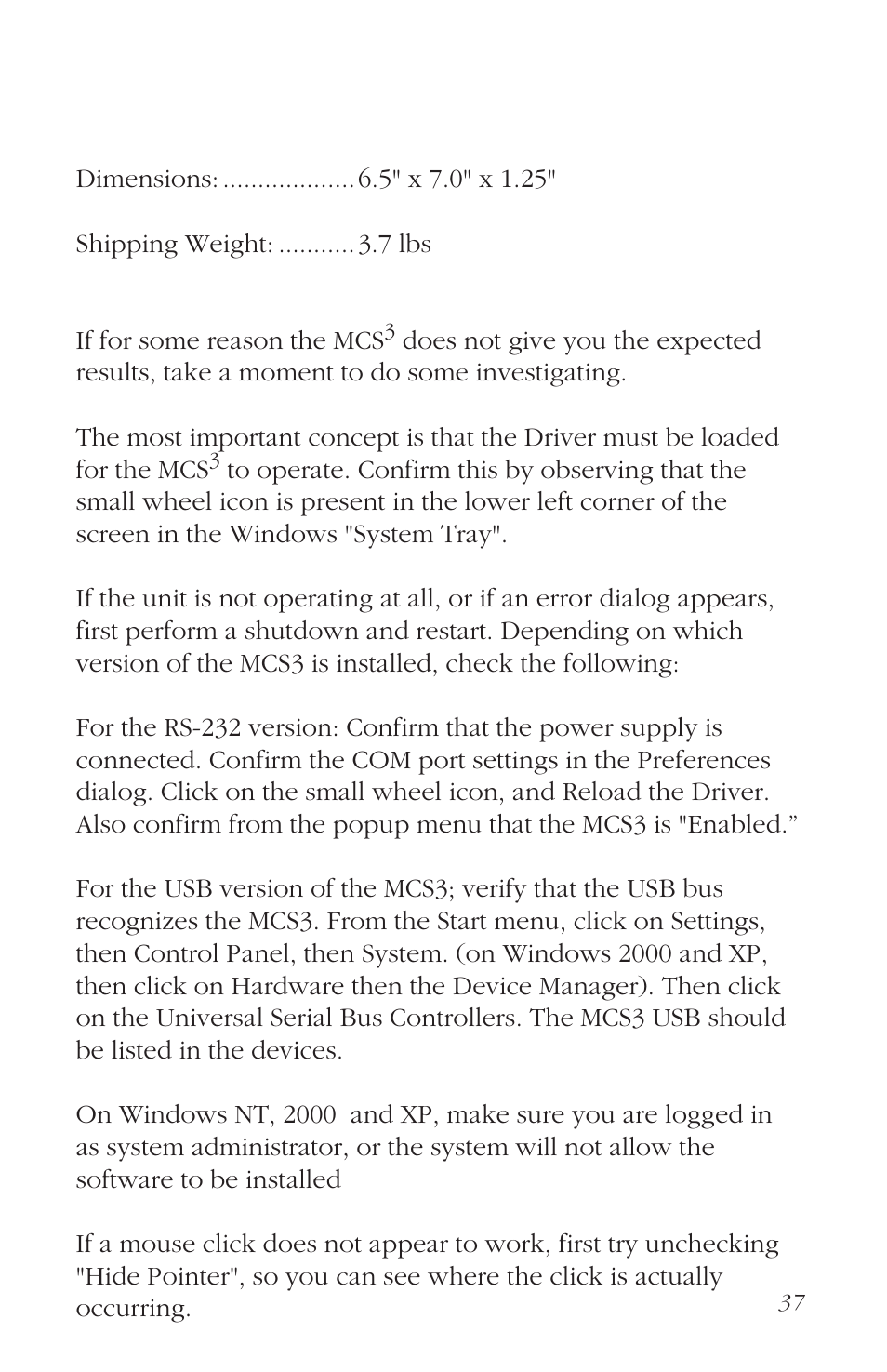 Technical information | JLCooper MCS3 USB User Manual | Page 37 / 39