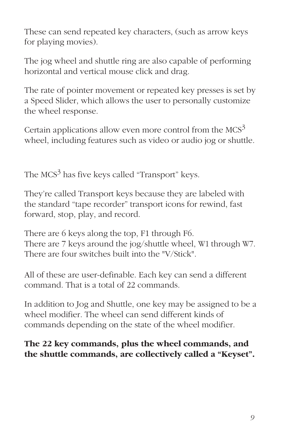 What is a keyset | JLCooper MCS3 USB User Manual | Page 9 / 39