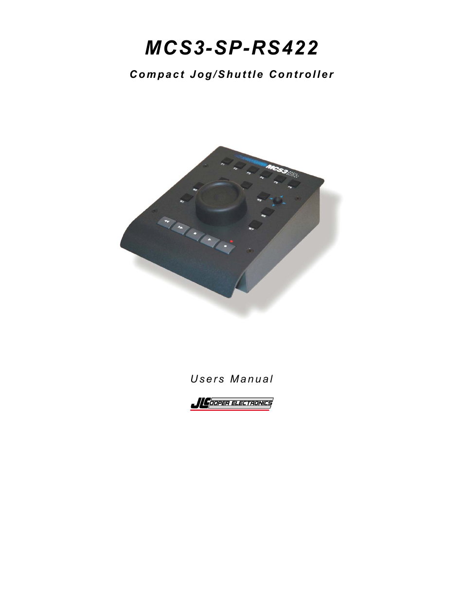 JLCooper MCS3-SP-RS422 User Manual | 15 pages