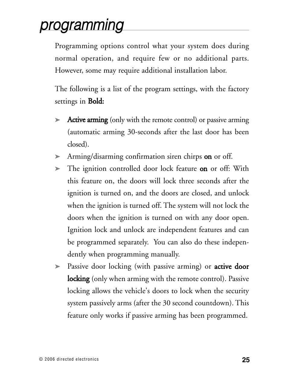 Pprro og grra am mm miin ng g | CLIFFORD Matrix 12 User Manual | Page 30 / 47