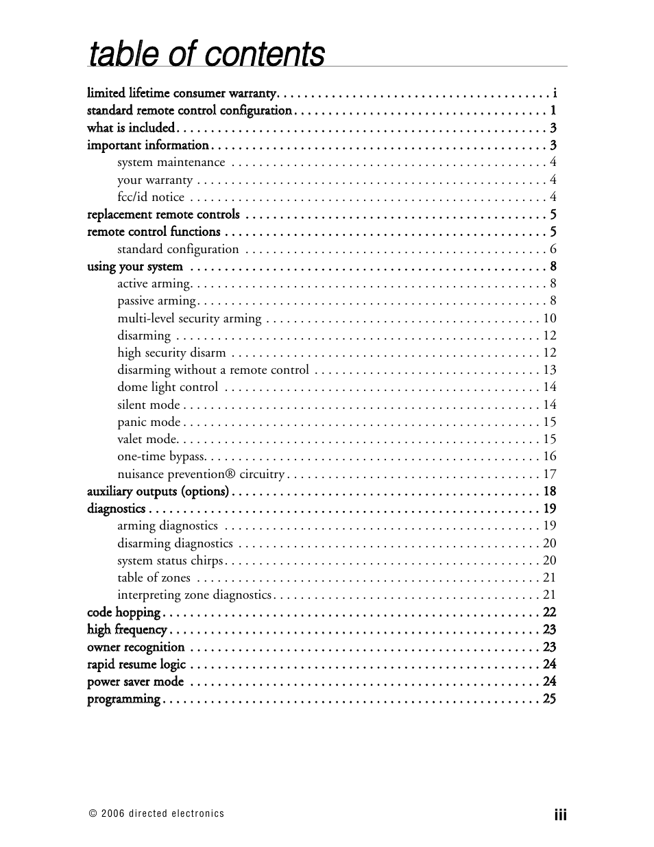 Tta ab blle e o off c co on ntte en nttss | CLIFFORD Matrix 12 User Manual | Page 4 / 47