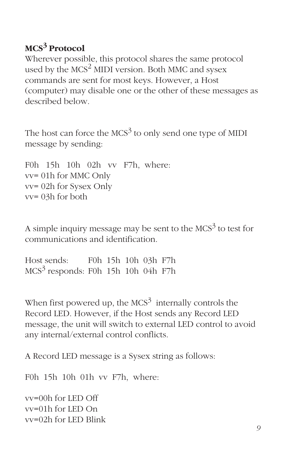 Technical information | JLCooper MCS3 MIDI User Manual | Page 9 / 12