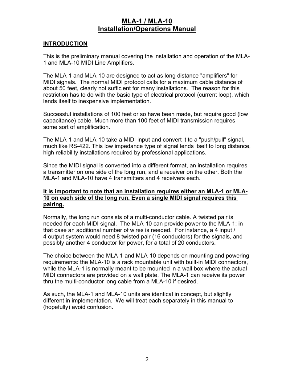 JLCooper MLA-1 User Manual | Page 2 / 8