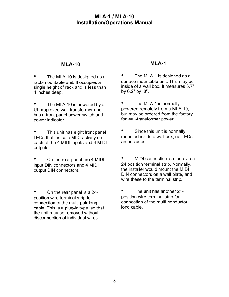 JLCooper MLA-1 User Manual | Page 3 / 8