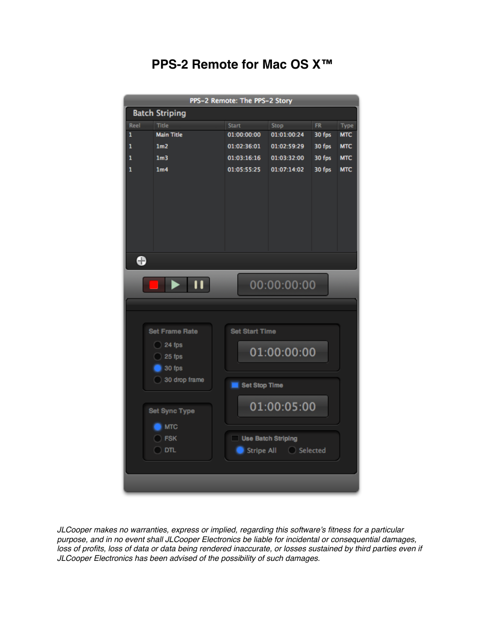 JLCooper PPS-2 Remote for Mac OS X User Manual | 19 pages