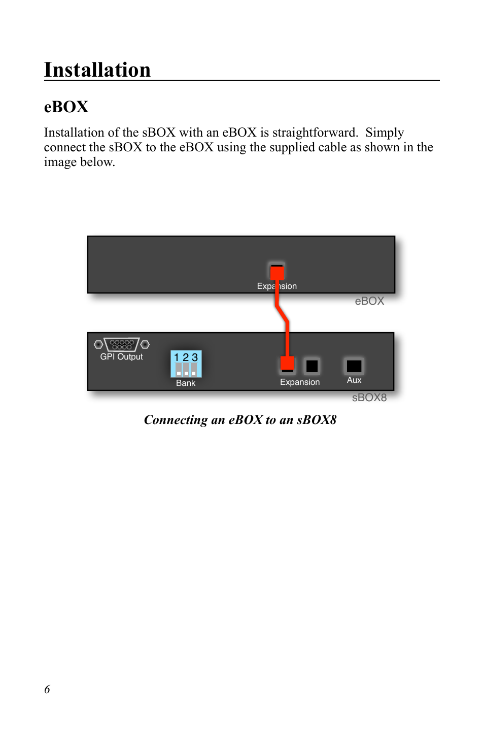 Installation, Ebox | JLCooper sBOX8D User Manual | Page 6 / 20