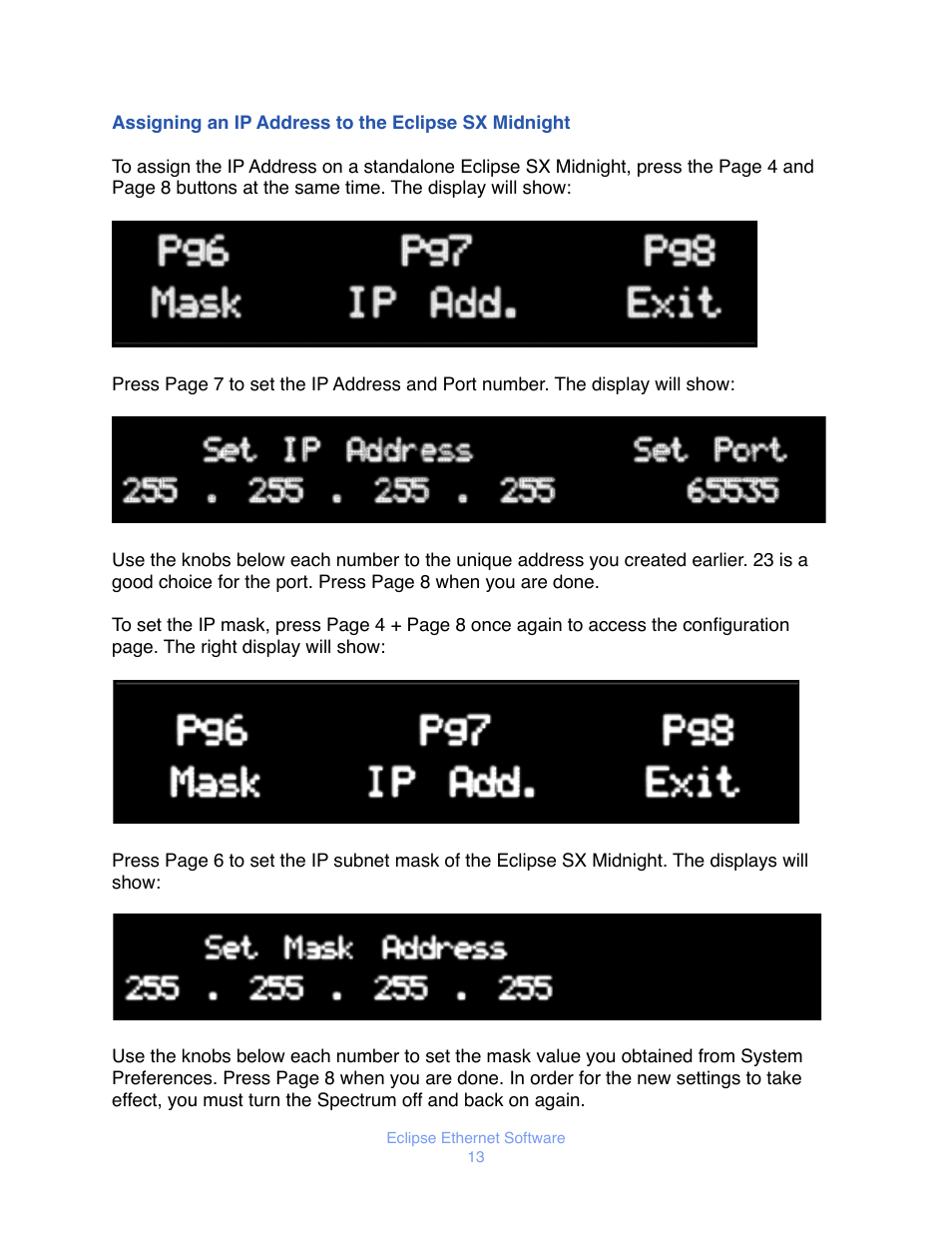 Ssigning an, Ddress to the, Clipse | Idnight | JLCooper Eclipse Ethernet 2.6 for OSX User Manual | Page 16 / 134