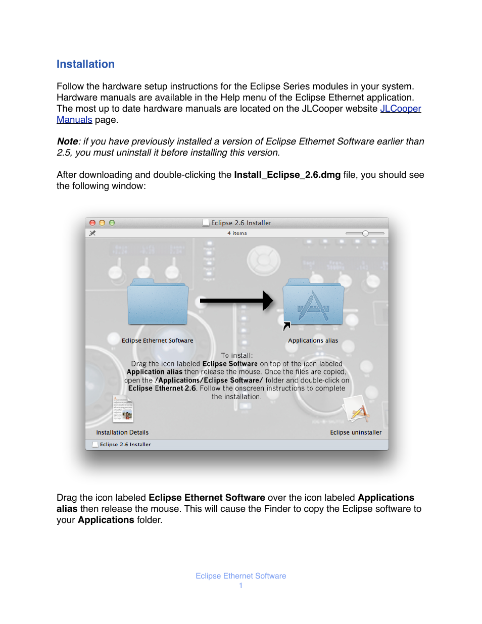 Installation | JLCooper Eclipse Ethernet 2.6 for OSX User Manual | Page 4 / 134