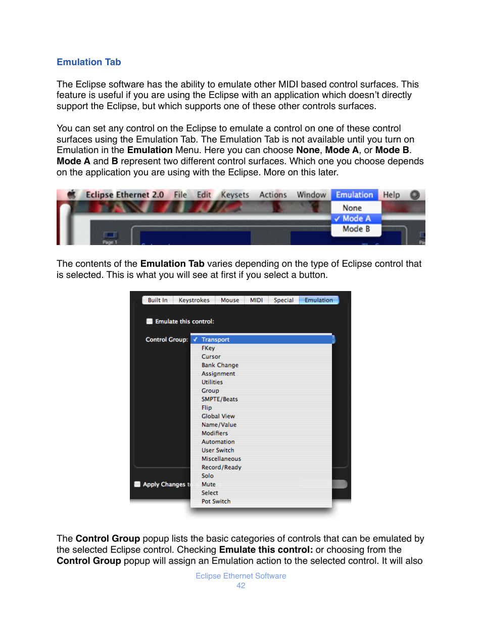Mulation | JLCooper Eclipse Ethernet 2.6 for OSX User Manual | Page 45 / 134