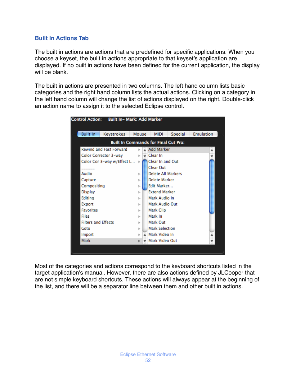 Uilt, Ctions | JLCooper Eclipse Ethernet 2.6 for OSX User Manual | Page 55 / 134