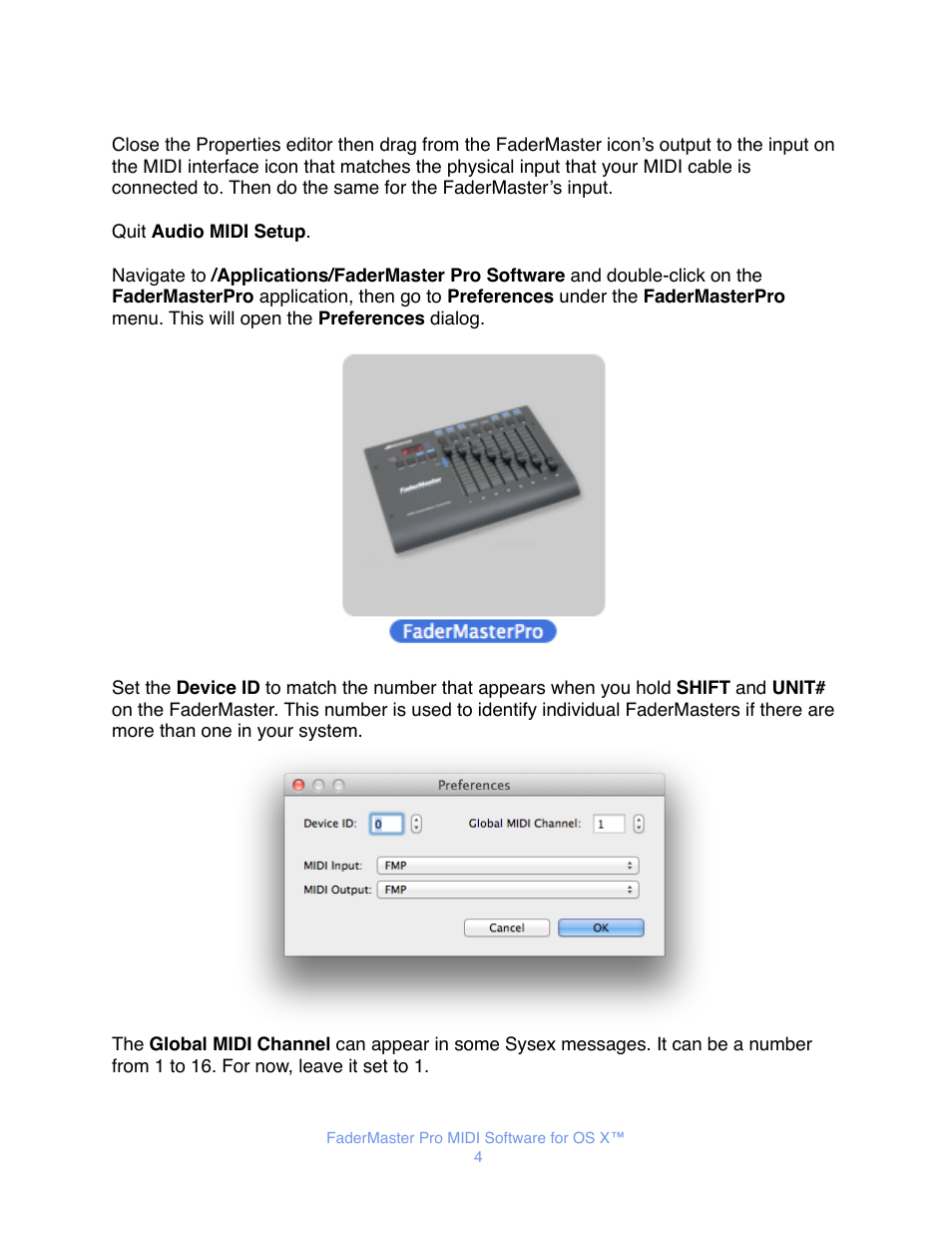 JLCooper FaderMaster Pro MIDI for OS X User Manual | Page 6 / 20