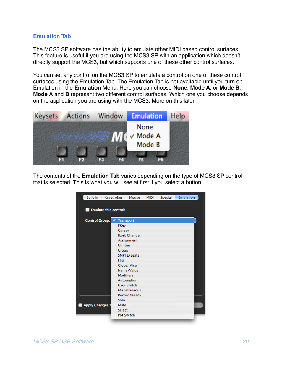 Mulation | JLCooper MCS3 SP USB for OSX User Manual | Page 22 / 43