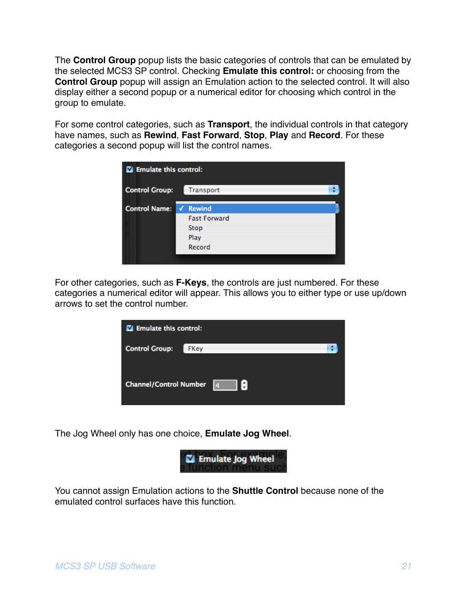 JLCooper MCS3 SP USB for OSX User Manual | Page 23 / 43