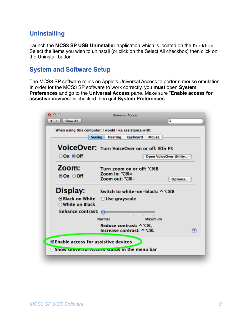 Ninstalling, Ystem and, Oftware | Etup | JLCooper MCS3 SP USB for OSX User Manual | Page 4 / 43