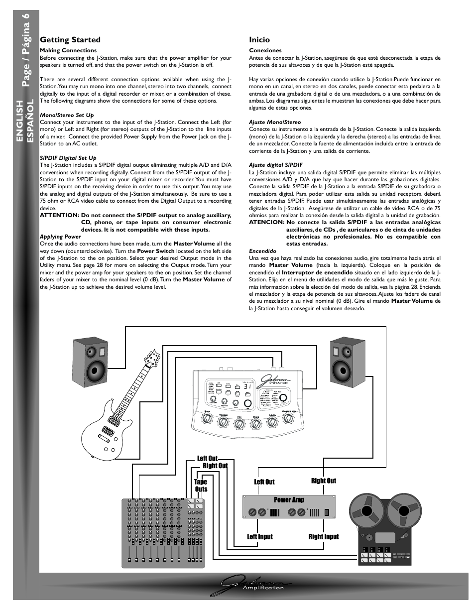 Pa g e / p á gina 6 | Johnson Amplification J-STATION User Manual | Page 11 / 76