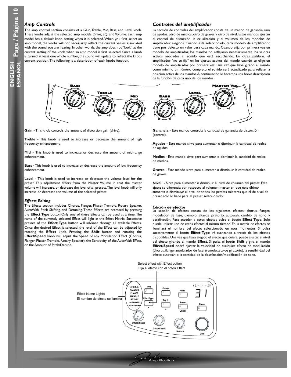 Pa g e / p á gina 10 | Johnson Amplification J-STATION User Manual | Page 15 / 76
