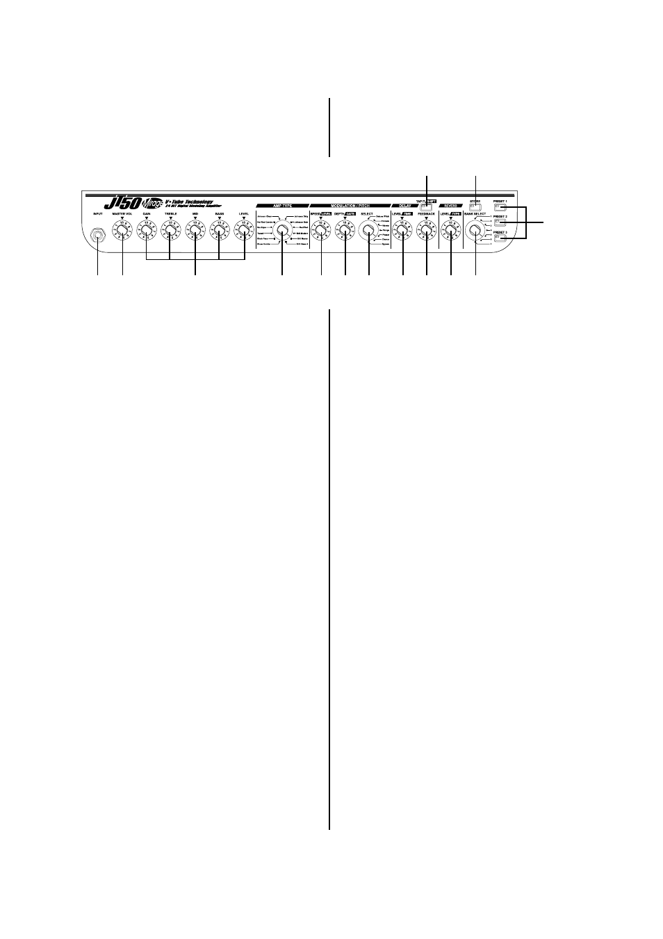 El panel superior, The top panel | Johnson Amplification JT50 User Manual | Page 7 / 20