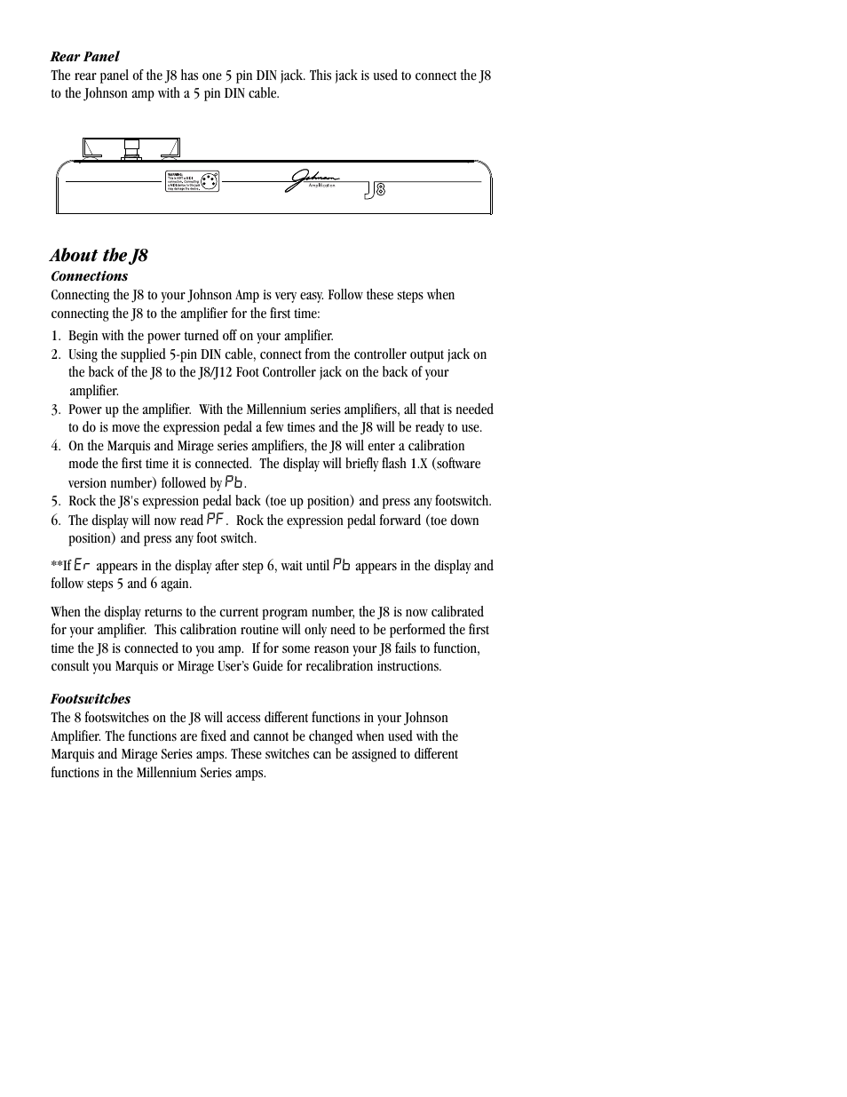 About the j8 | Johnson Amplification J8 User Manual | Page 5 / 8