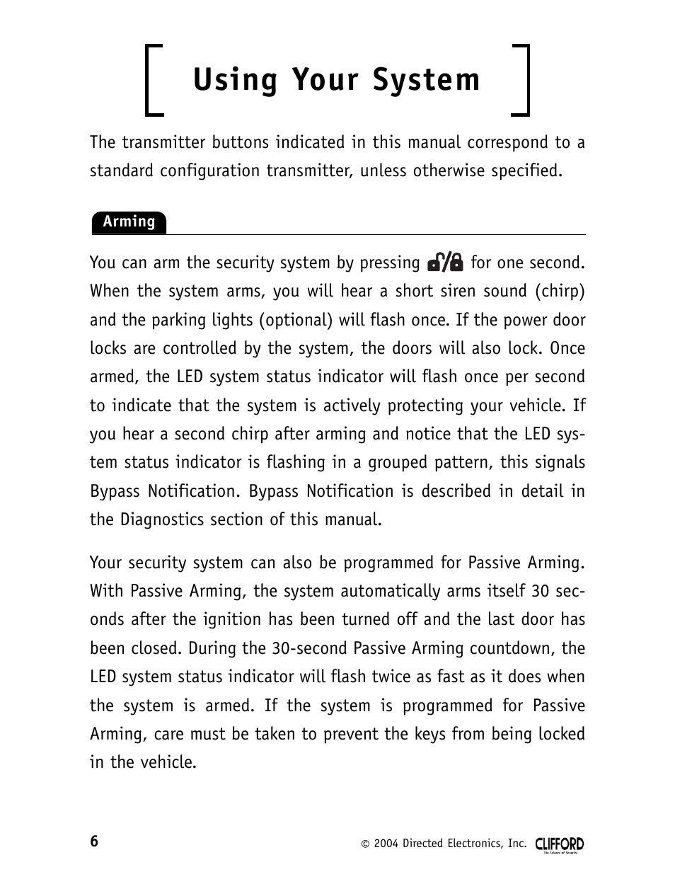 Using your system | CLIFFORD 980074 SERIES 11CX User Manual | Page 11 / 23
