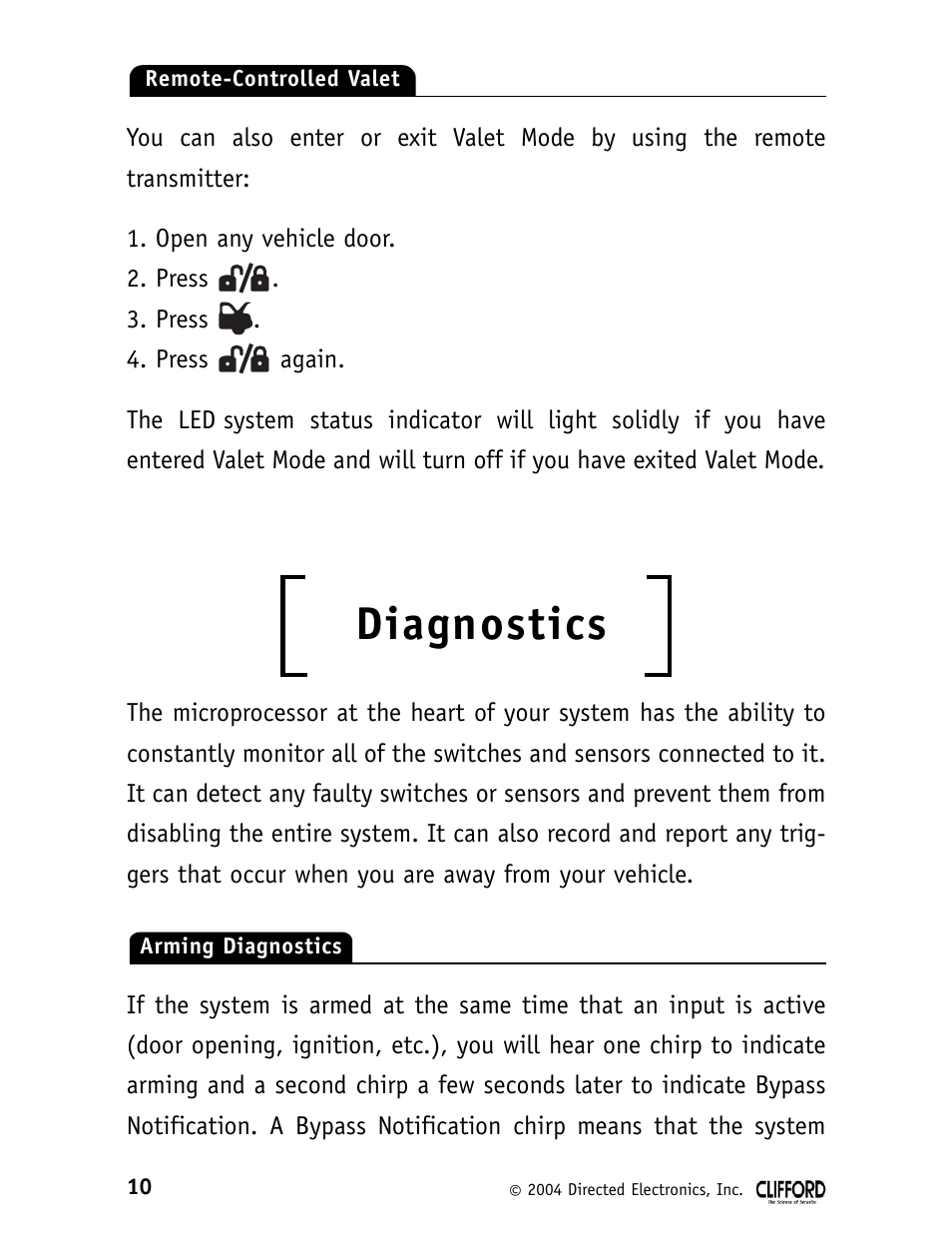 Diagnostics | CLIFFORD 980074 SERIES 11CX User Manual | Page 15 / 23