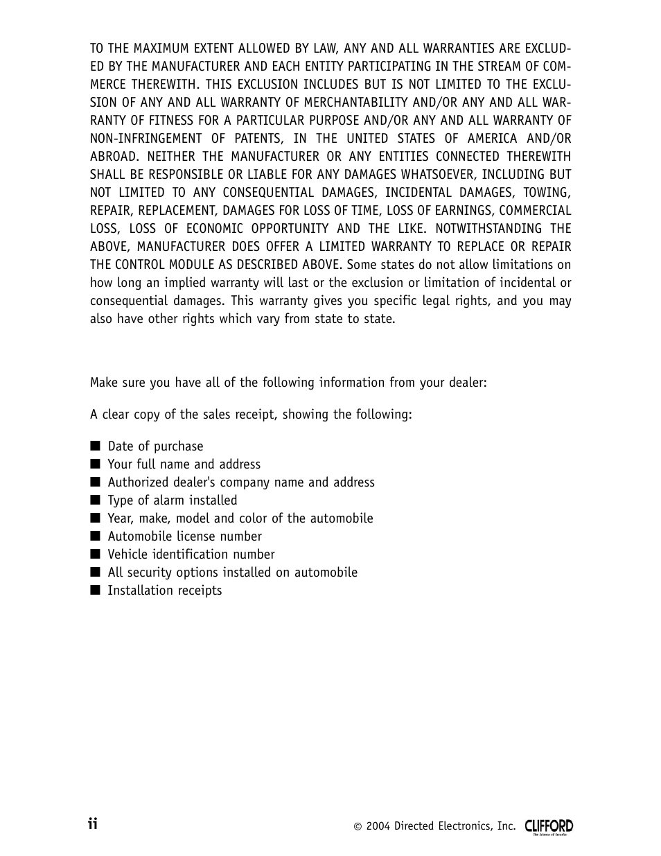 CLIFFORD 980074 SERIES 11CX User Manual | Page 4 / 23