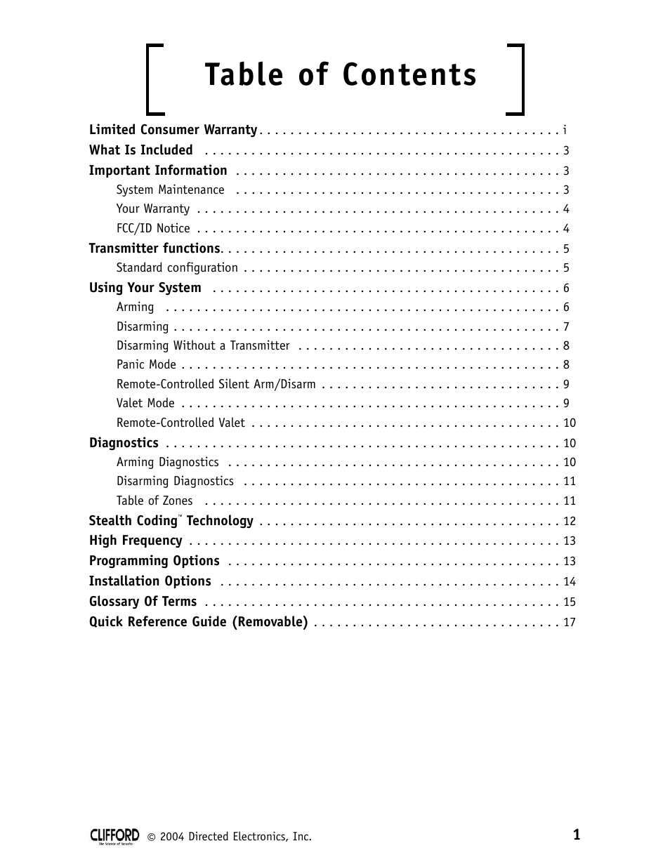 CLIFFORD 980074 SERIES 11CX User Manual | Page 6 / 23