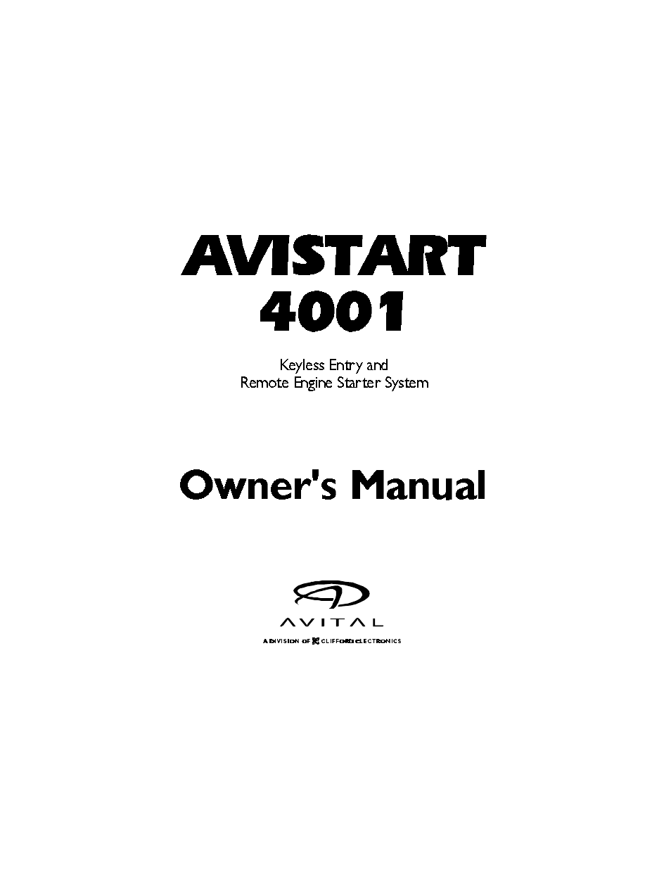 CLIFFORD 4001 User Manual | 16 pages