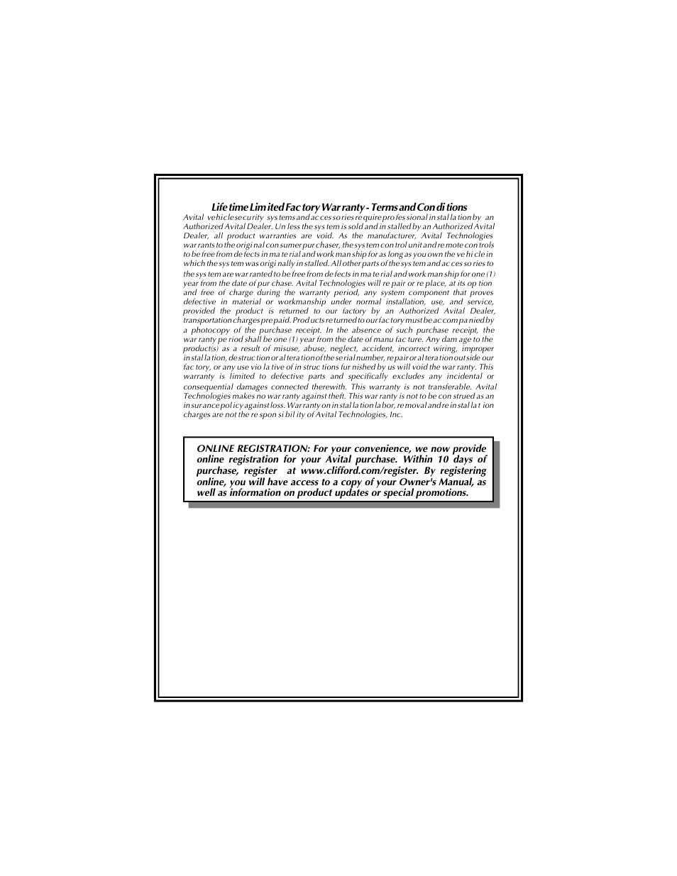 CLIFFORD 4001 User Manual | Page 15 / 16