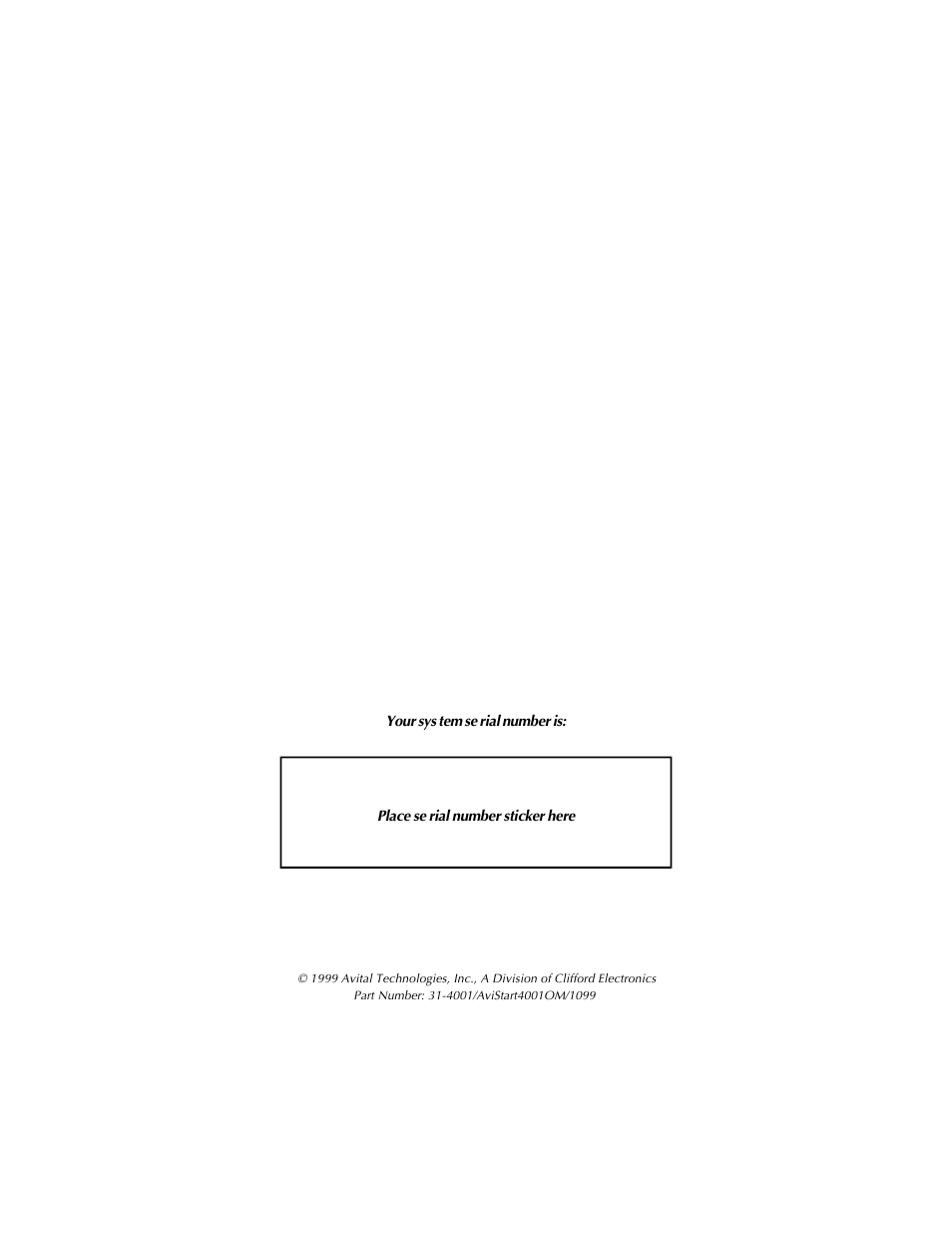 CLIFFORD 4001 User Manual | Page 16 / 16
