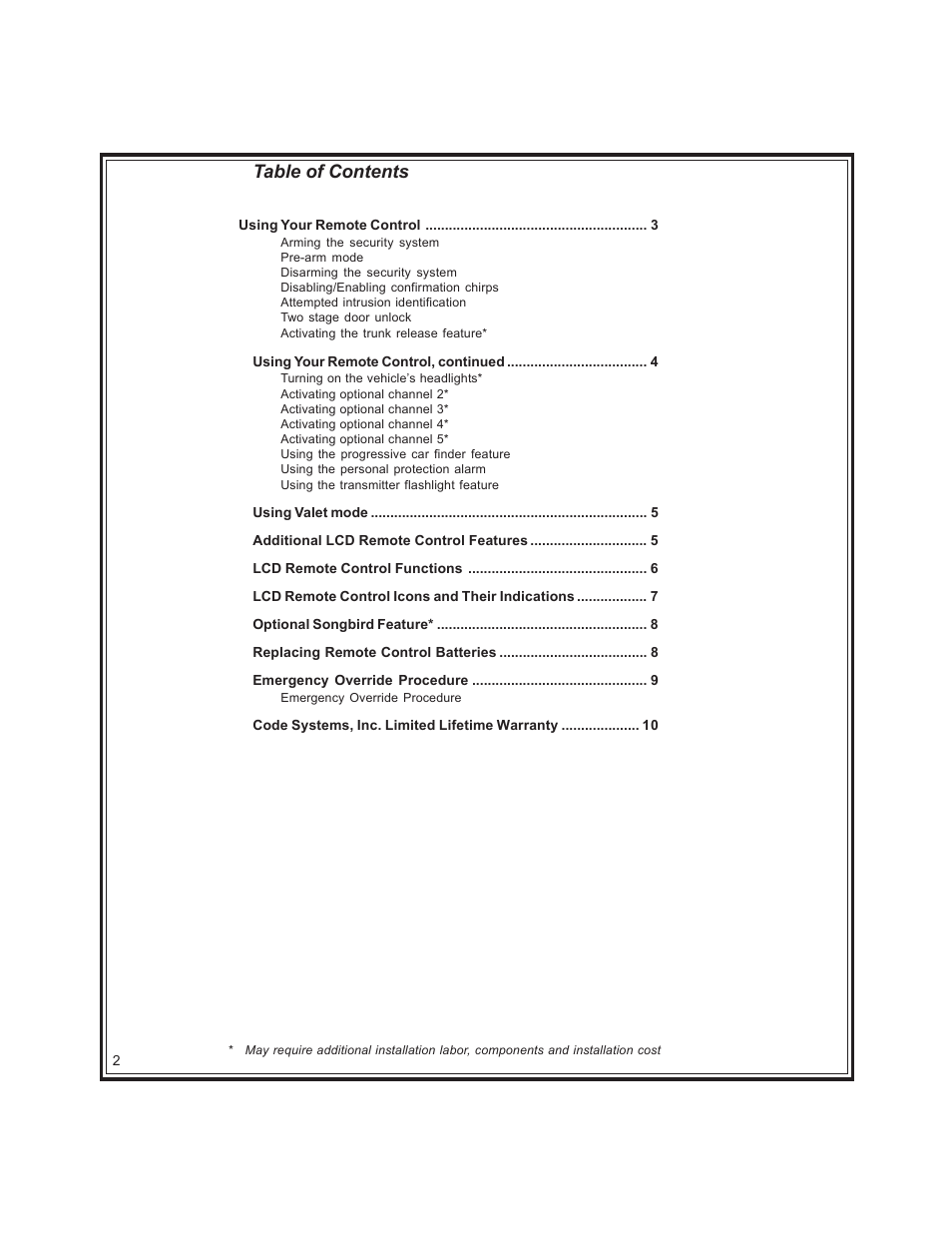 Code Alarm CA-160 User Manual | Page 2 / 12
