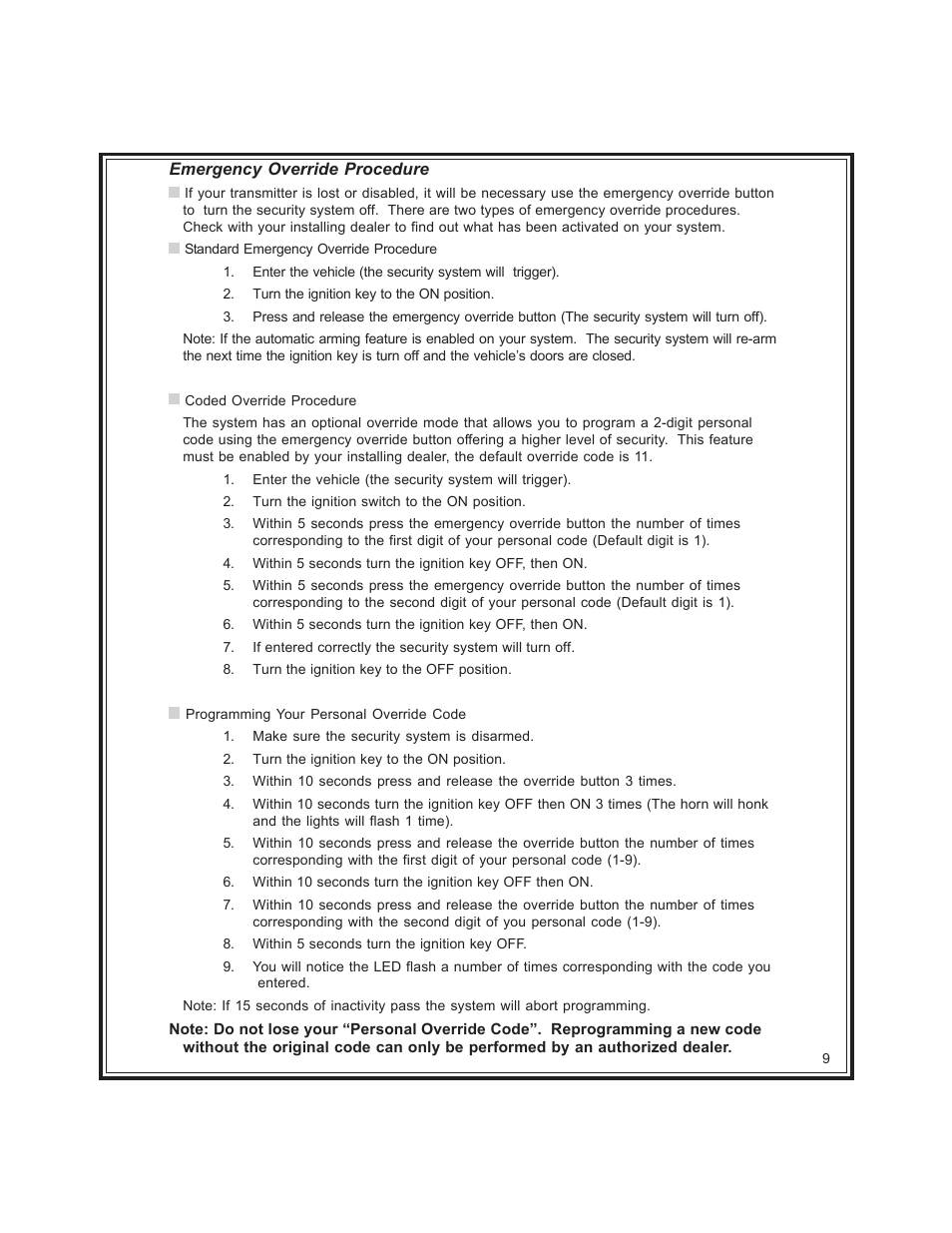 Code Alarm CA-160 User Manual | Page 9 / 12