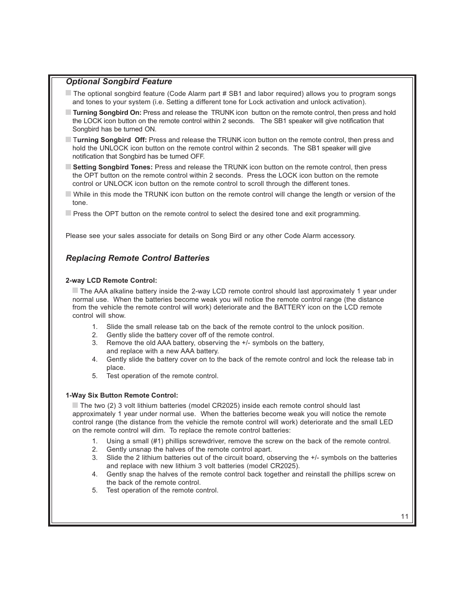 Code Alarm CA-670 User Manual | Page 11 / 14