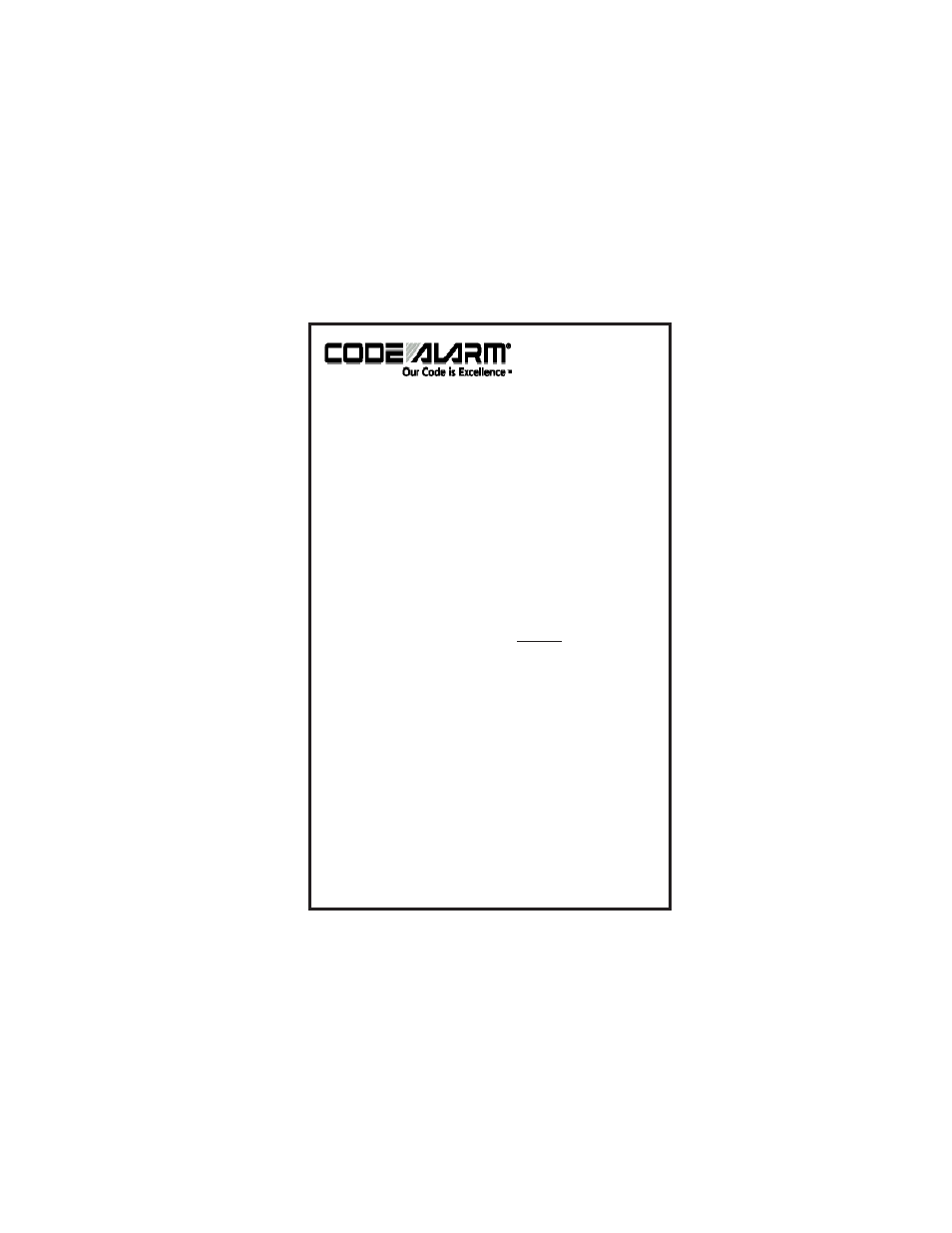 Code Alarm CATX110 User Manual | 2 pages