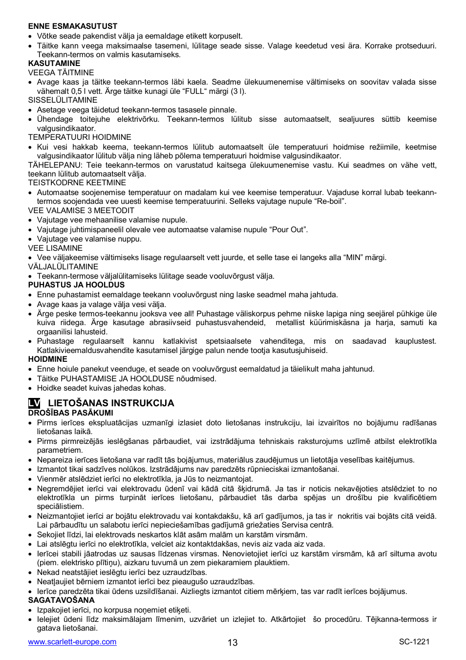 Scarlett SC-1221 User Manual | Page 13 / 19