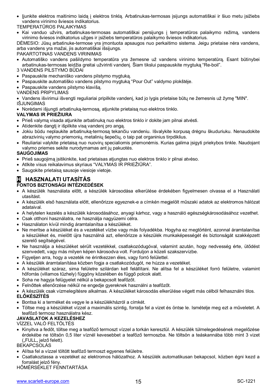 Scarlett SC-1221 User Manual | Page 15 / 19