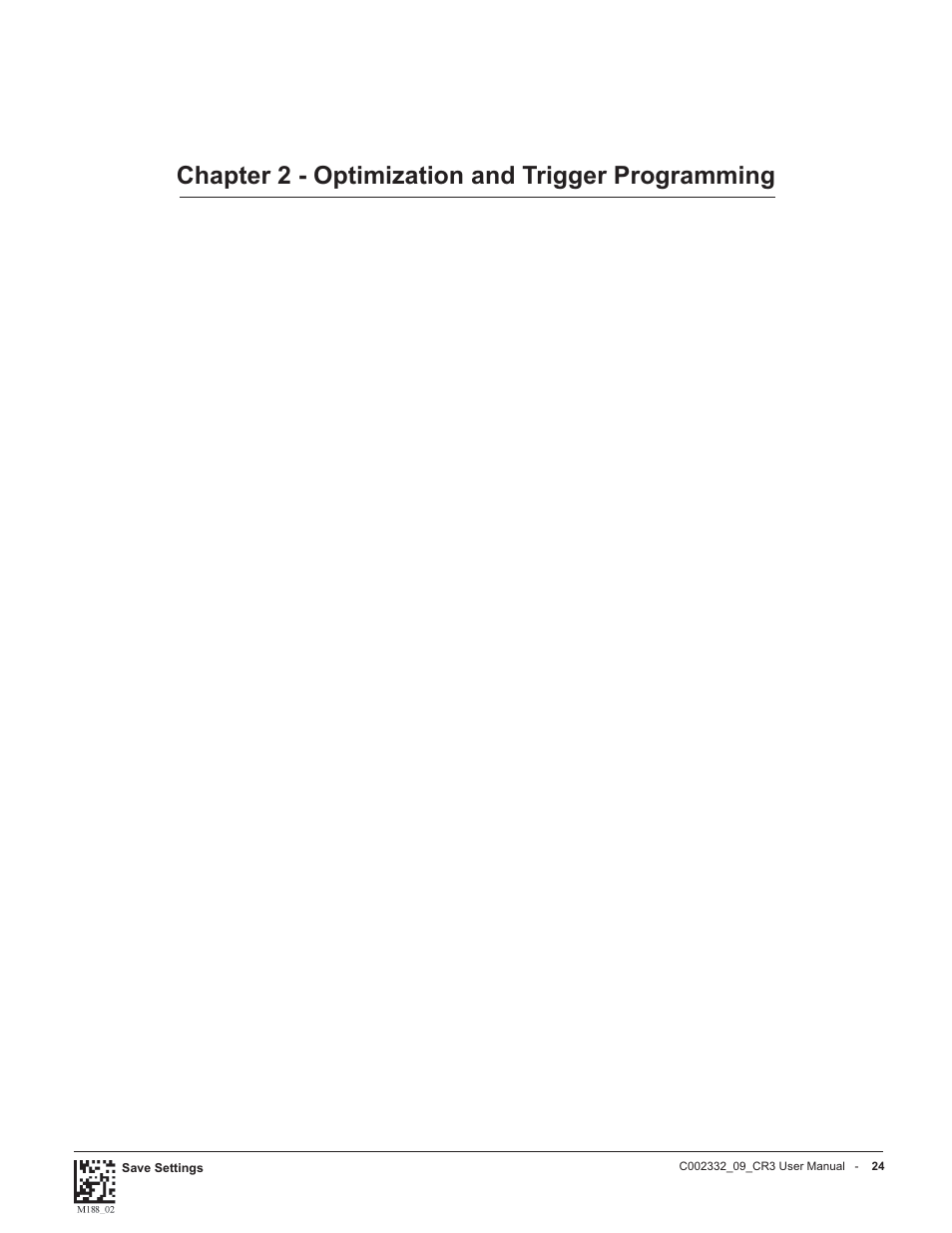 Chapter 2 - optimization and trigger programming | Code Alarm CR3 User Manual | Page 30 / 68