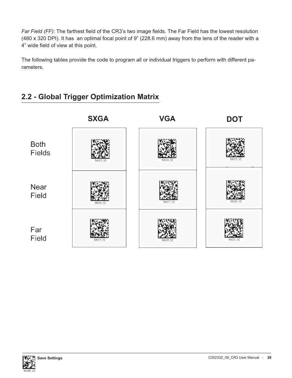 2 - global trigger optimization matrix dot | Code Alarm CR3 User Manual | Page 32 / 68