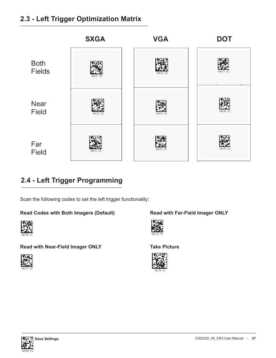 4 - left trigger programming, 3 - left trigger optimization matrix dot | Code Alarm CR3 User Manual | Page 33 / 68