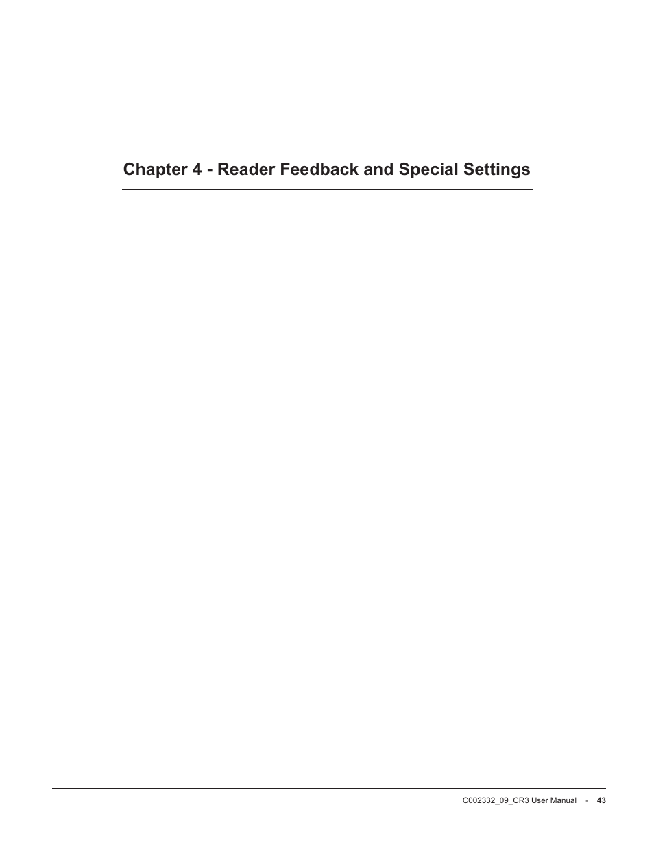 Chapter 4 - reader feedback and special settings | Code Alarm CR3 User Manual | Page 49 / 68